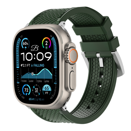 Apple Watch and Bridge Apple Watch strap in green