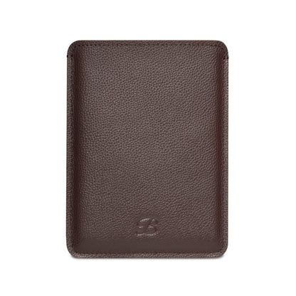 Brown leather passport sleeve, front view – The Bridge