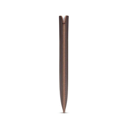 Brown leather passport sleeve, side profile – The Bridge