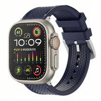 Smartwatch with a blue band on a white background