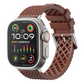 Smartwatch with a brown textured band on a white background