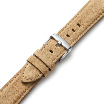 The Cannes Strap — Sand Beige suede detail
