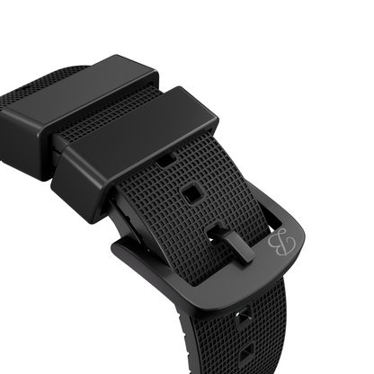 The Elementum — Black with Black Buckle & Adapters (detail)