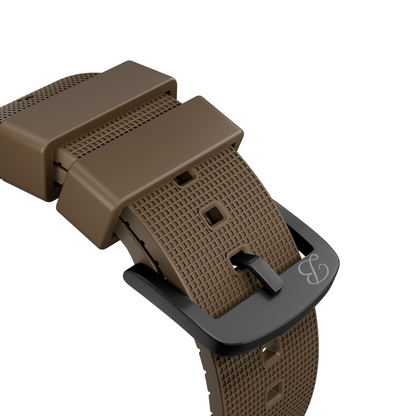 The Elementum — Brown with Black Buckle & Adapters (detail)