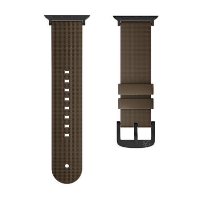 The Elementum — Brown with Black Buckle & Adapters (flatlay)