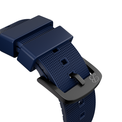 The Elementum — Navy with Black Buckle & Adapters (detail)
